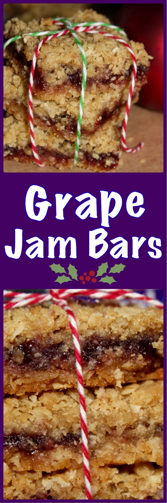 Living on Cloud Nine GRAPE JAM OATMEAL BARS