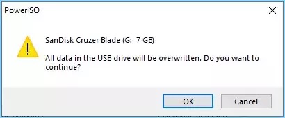 click on ok for Create a bootable USB drive
