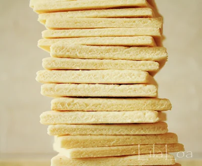 Stacked sugar cookies with crisp, sharp edges - ready to be decorated