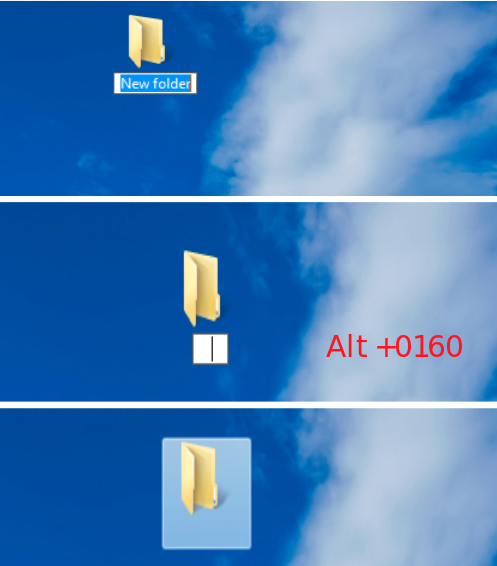 how to create without name folder how to create without name folder