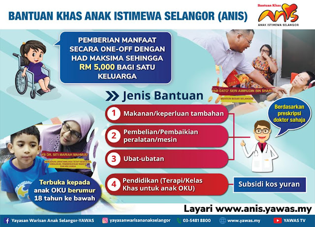 Permohonan Bantuan Khas Anak Istimewa Selangor (ANIS) Kini Dibuka