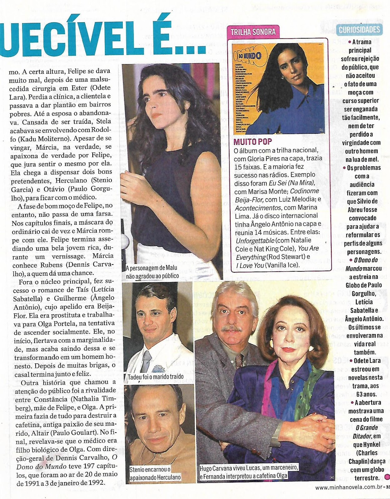 revista amiga & novelas O DONO DO MUNDO revista amiga & novelas O DONO DO MUNDO