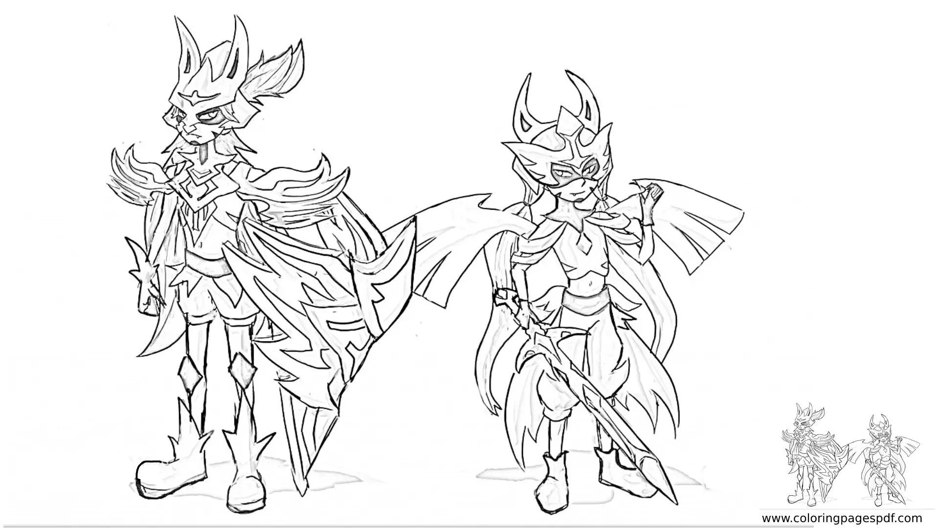 Coloring Page Of Anime Zacian Both Forms