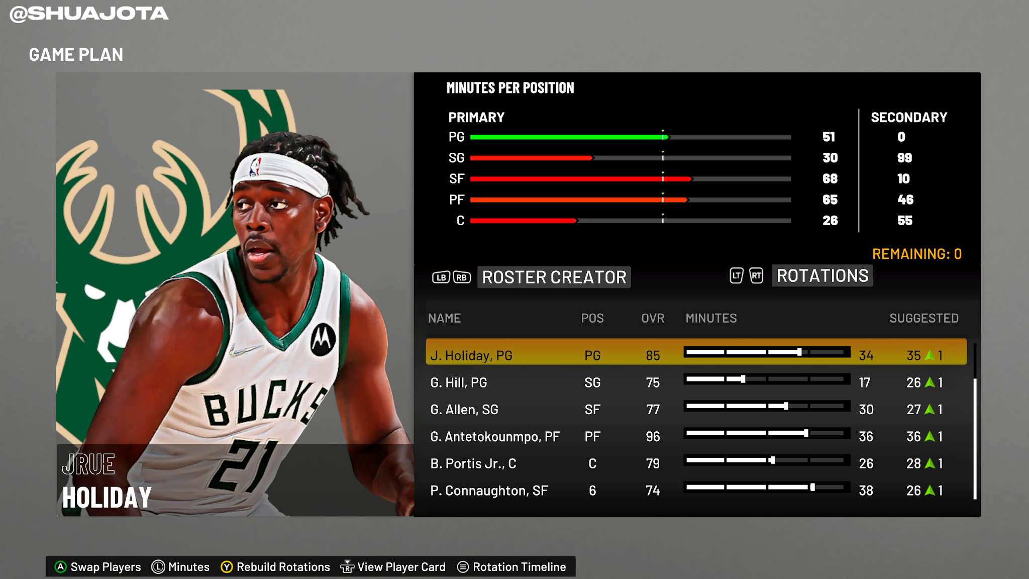 NBA 2K22 Jrue Holiday Next Gen Portrait PS5 to PC by Shuajota