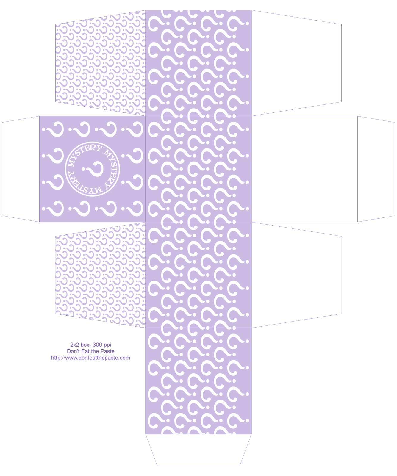 Printable mystery box- also available in orange, green and teal #paper #crafts #partyideas