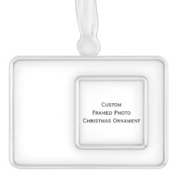 Custom Wide Silver Plated Framed Photo Christmas Ornament