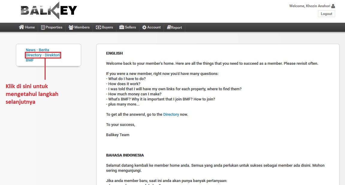 Agen Property Gratis Cara Daftar Member Balikey