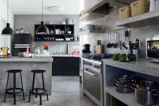 meja dapur cor dengan beton ekspos gambar inspiratif meja dapur cor dengan beton ekspos