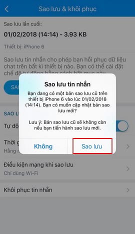 Cách sao lưu và khôi phục tin nhắn Zalo trên iPhone và Android 5 khoi phuc tin nhan zalo15