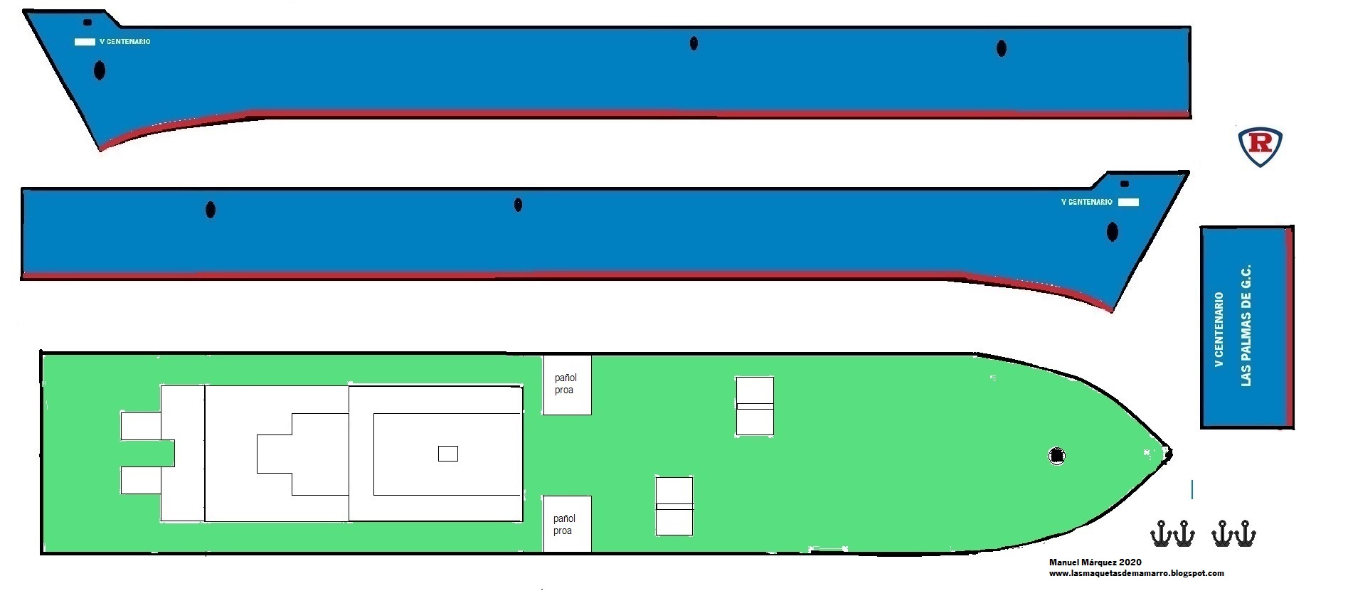 LAS MAQUETAS DE MAMARRO PAPER MODEL BUQUE CONGELADOR V CENTENARIO
