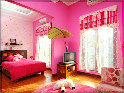 Kamar Tidur Minimalis Warna Pink