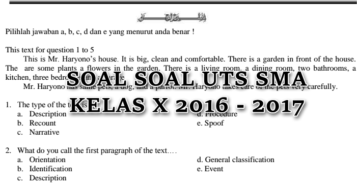 Download Contoh Soal UTS SMA Kelas X Terbaru 2016/2017 Biologizone Download Contoh Soal UTS SMA Kelas X Terbaru 2016/2017 Biologizone