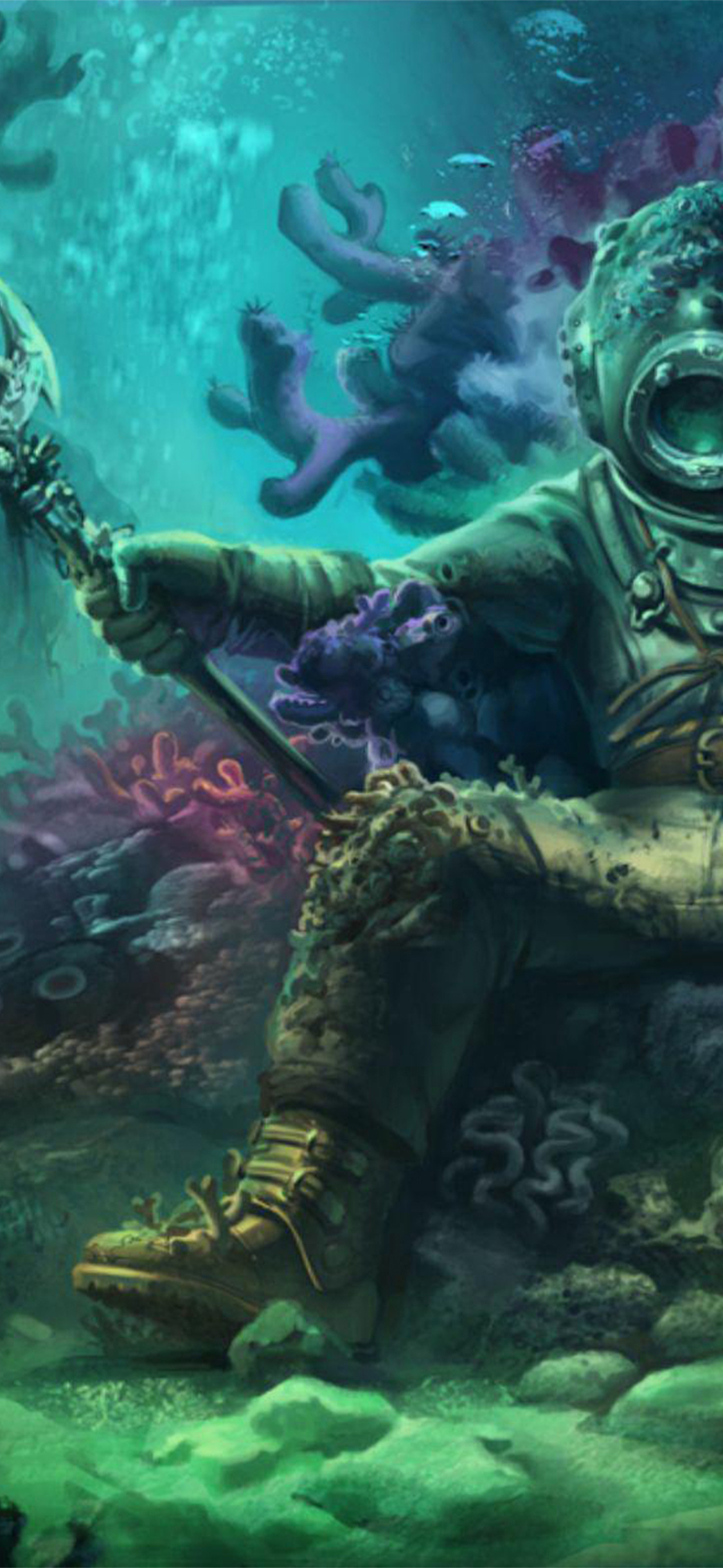 костюм для погружения под воду. водолаз. компьютер для дайвинга. морской спецназ пдсс. аквалангист фэнтези.