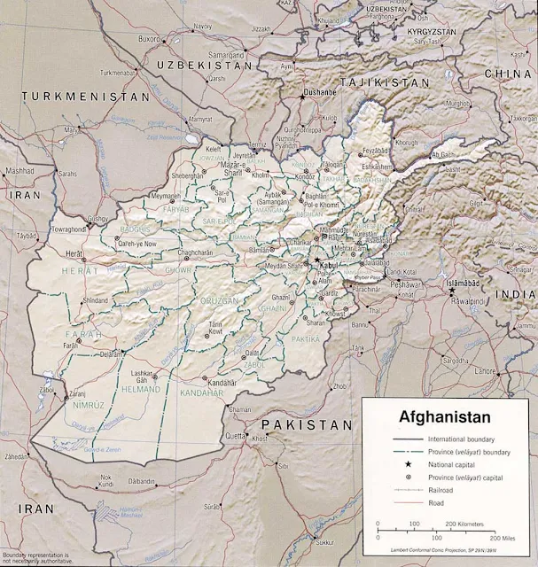Picture of Afghanistan map in 2002