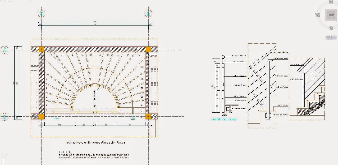 bản cad chi tiết thang