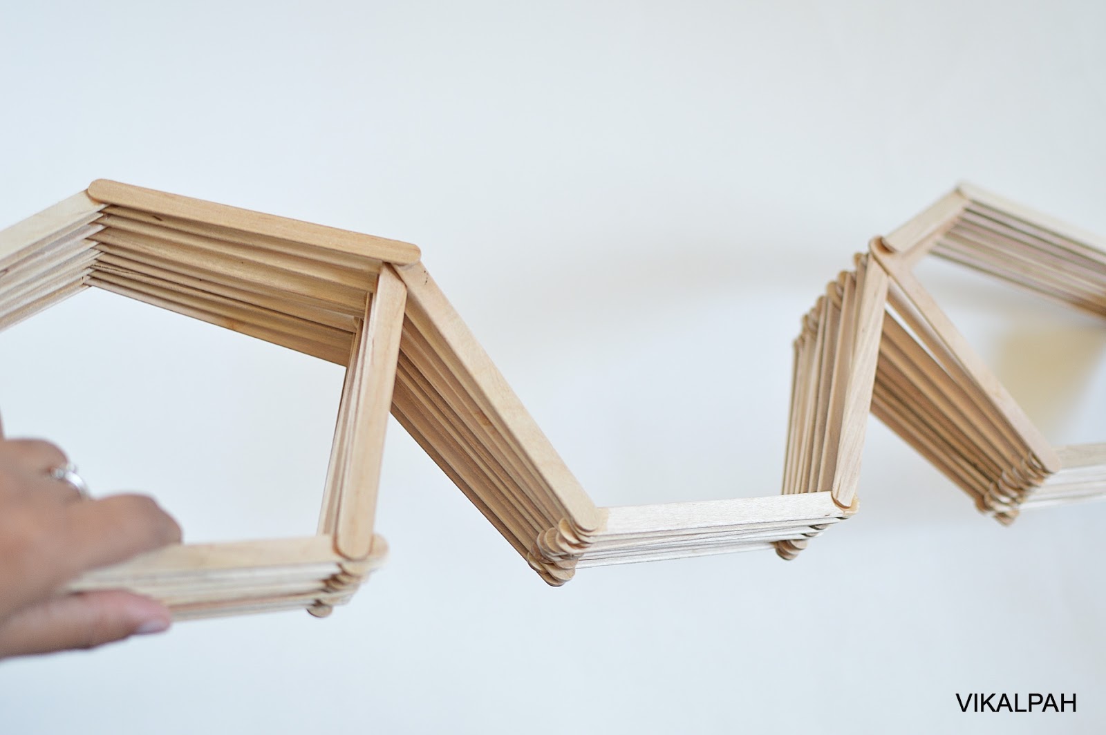 Vikalpah DIY Pentagon Popsicle Sticks Shelf