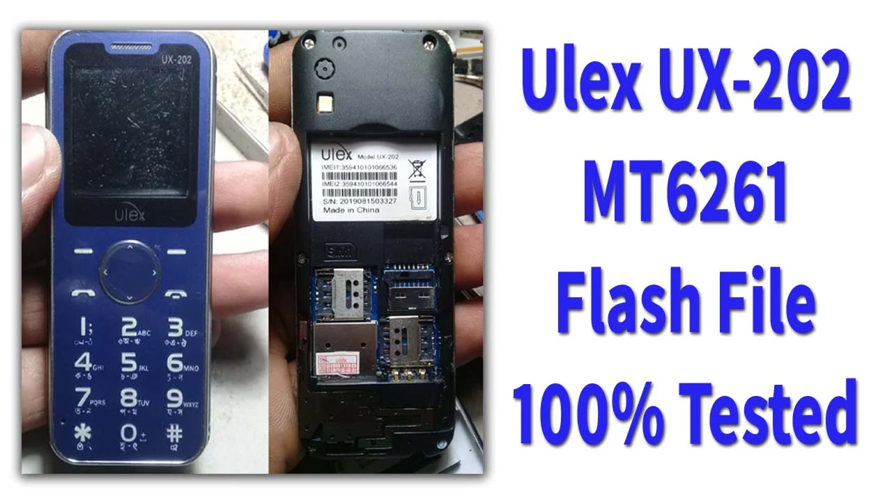 Ulex UX-202 Flash File is a tested bin file for any of the feature phone flashing tools. This file comes in a zip package on your PC/Laptop