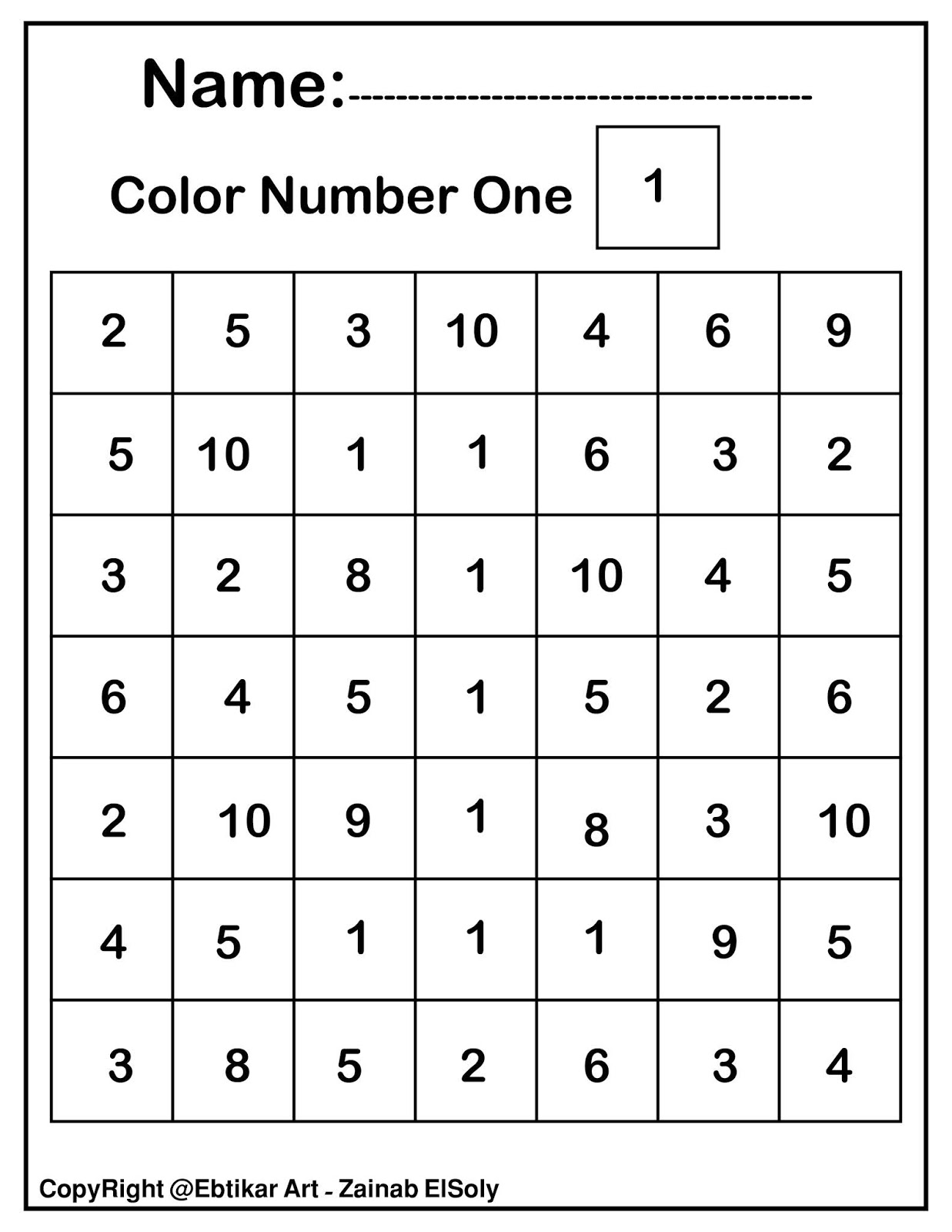 Color By Number ,Squares activity free preschool coloring sheets