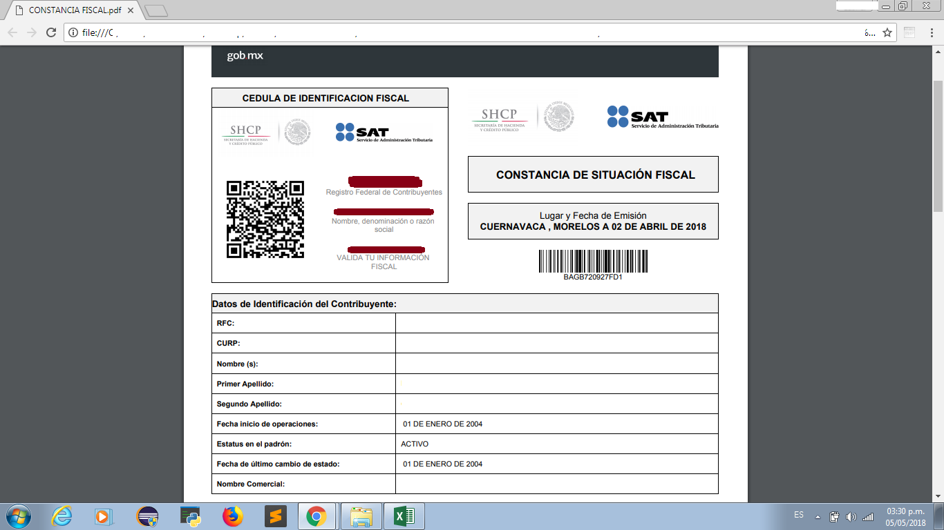 REGISTRO FEDERAL DE CONTRIBUYENTES ElContaWeb
