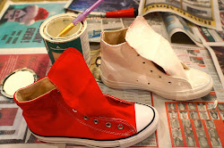 converse diy painted paint star waiting layer shoe dry while start