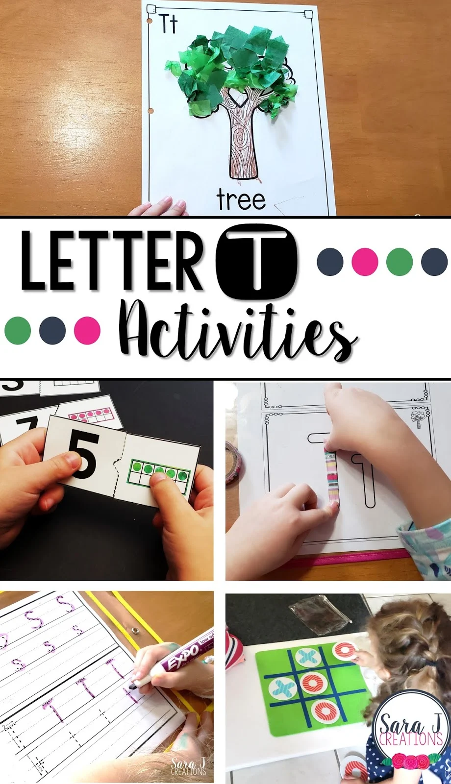 Join us as we practice the alphabet, specifically letter T, with fun activities for preschool aged kids. Art, crafts, fine motor, handwriting worksheets, books and more!