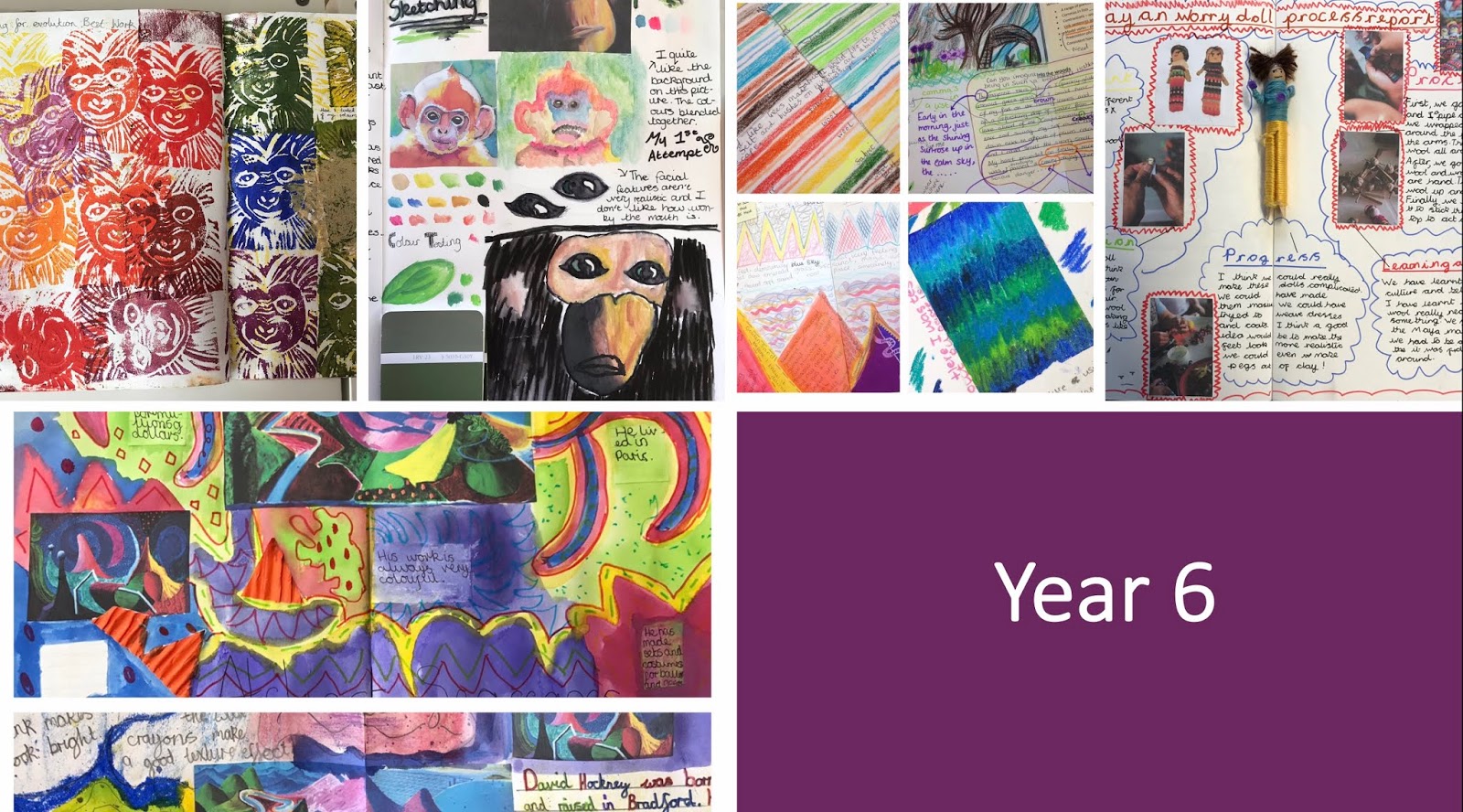 Gomersal Primary School Art Sketchbook use in Gomersal Primary School