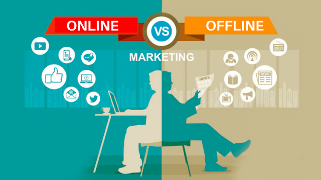 Grafik Pemasaran Online VS Pemasaran Offline