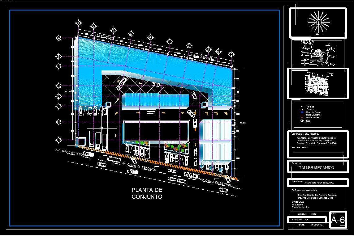 Ingeniería Civil - Mark: Taller automotriz PLANOS DE ARQUITECTURA