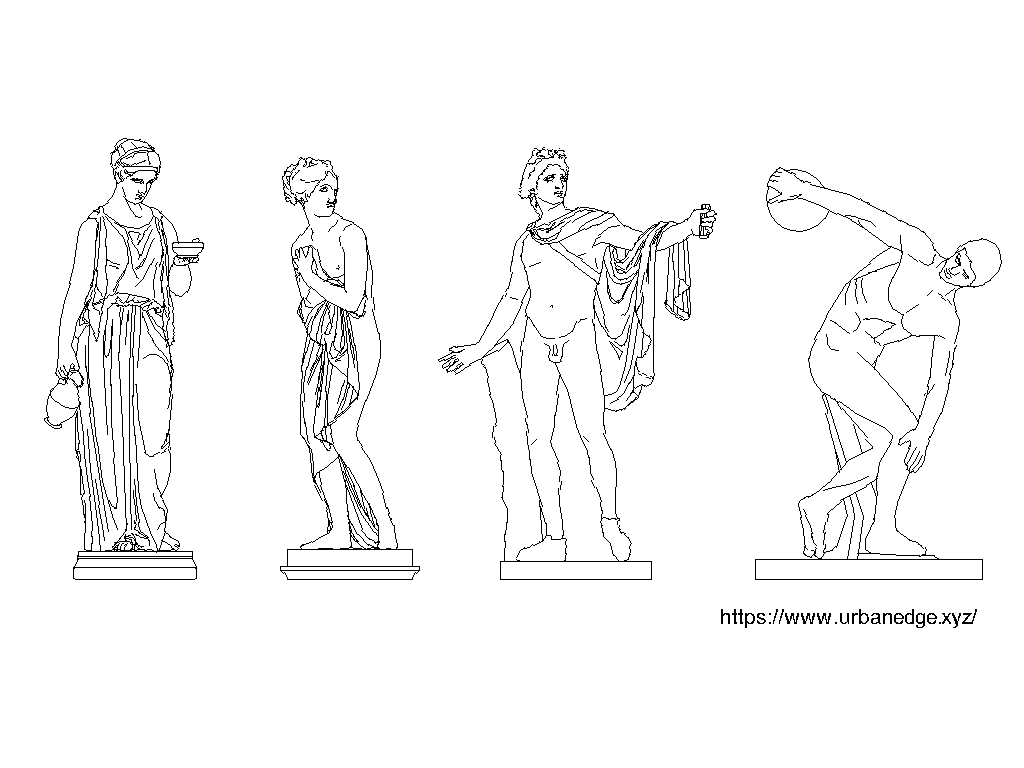 Classical statue sculptures free dwg cad blocks download 4 free cad