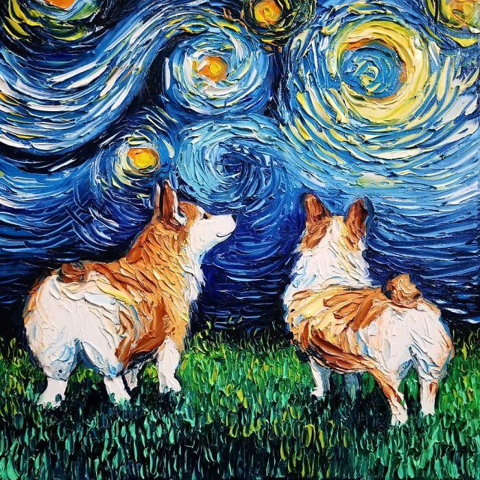 Artist Whose Beautiful Painting Was Mistaken For A Van Gogh Created Incredible 'Starry Night' Dog Series Artist Whose Beautiful Painting Was Mistaken For A Van Gogh Created Incredible 'Starry Night' Dog Series