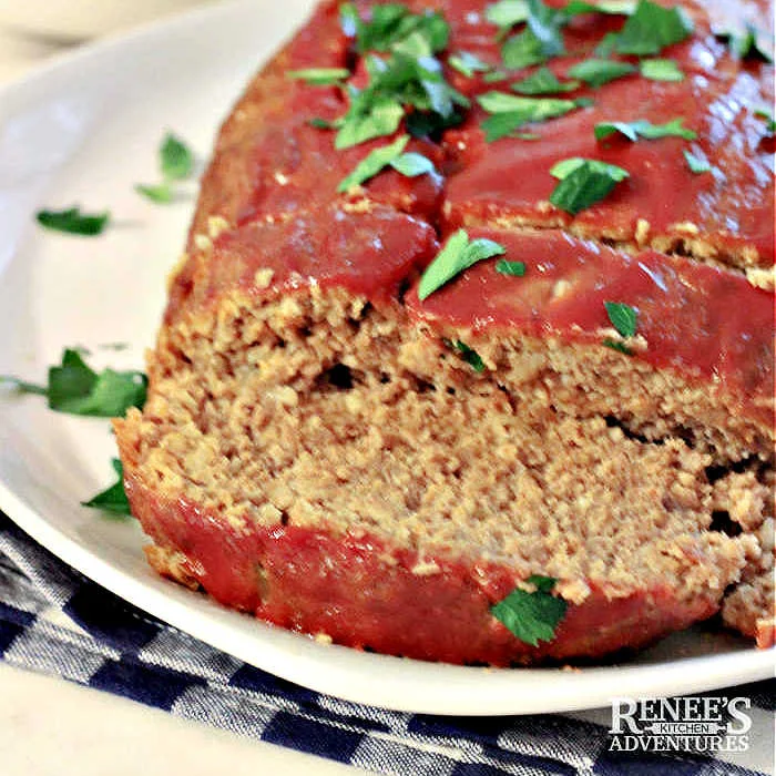 Lipton Onion Soup Meatloaf sliced ready to serve