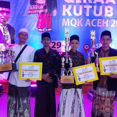 Keempat Santri MUDI Perwakilan Kabupaten Bireuen, Raih Prestasi di MQK Ke I Aceh tahun 2019