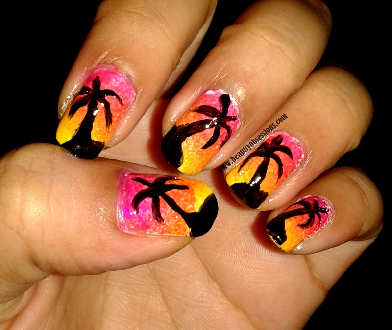 Palm Tree Inspired NailArt Step By Step Tutorial