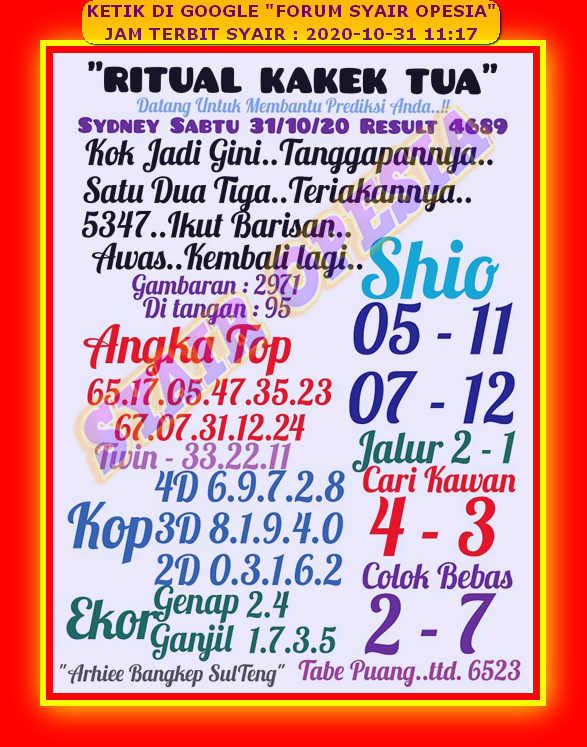 Kode Syair Opesia Sgp 31 Oktober 2020 Data Hk 2021 Kode Syair Opesia Sgp 31 Oktober 2020 Data Hk 2021