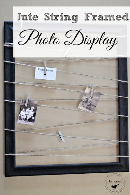 jute framed photo display