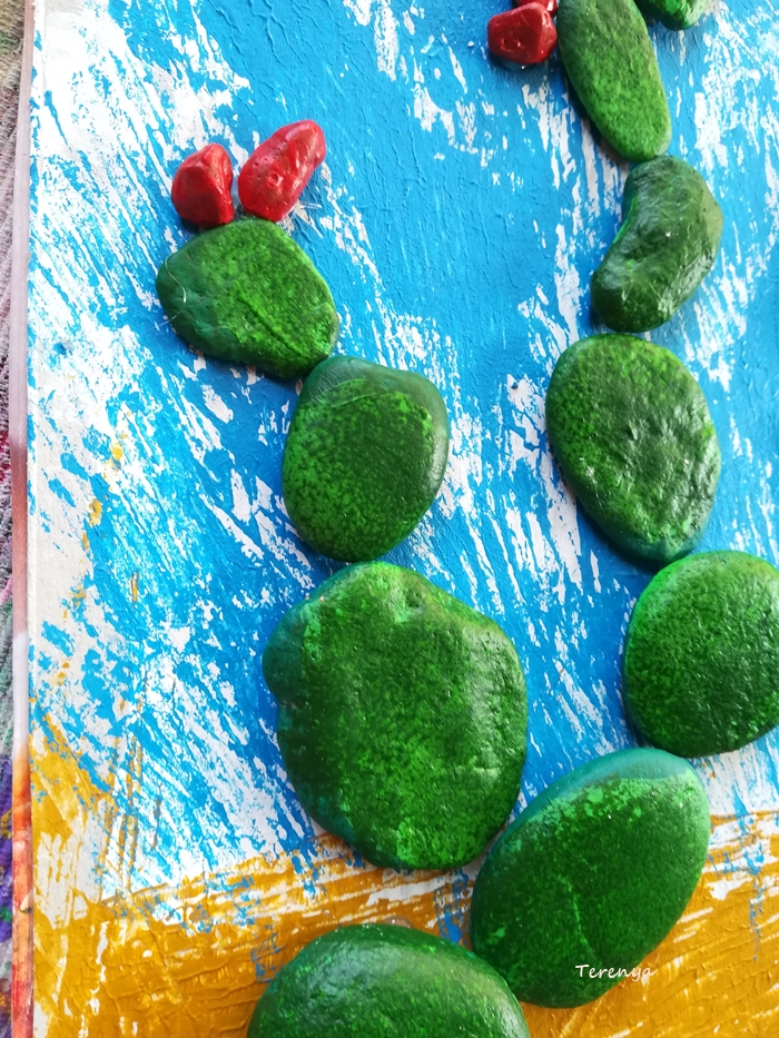 como-hacer-cuadro-cactus-con-piedras