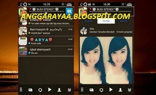 Tampilan BBM Mod Theme Black Chat Mini Size Versi 2.8.0.21