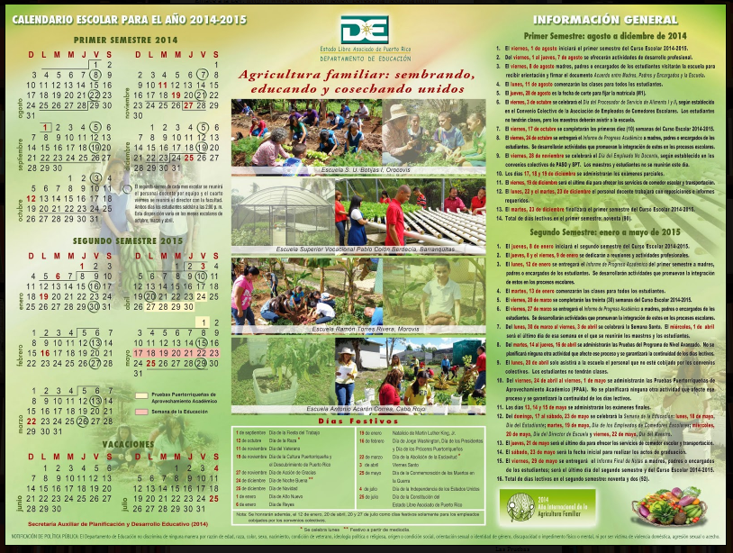 Calendario Escolar 2014  -2015