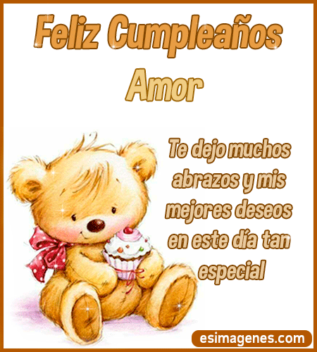 Amor peluche de cumpleaños con pastel Amor peluche de cumpleaños con pastel