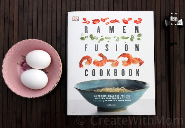 ramen cookbook and soft boiled eggs
