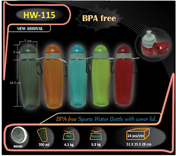 CENTRUM LINK - DRINKWARE - SPORTS WATER BOTTLE WITH COVER LID - BPA Free - HW-115