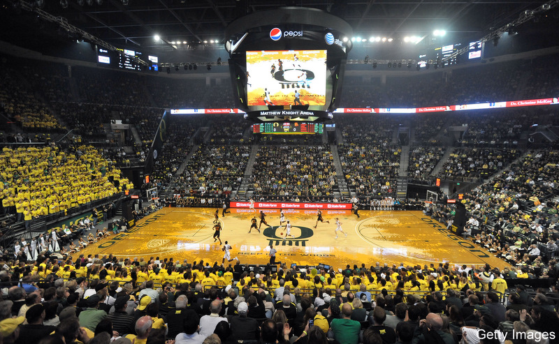  the University of Oregon recently opened their new arena in Eugene.