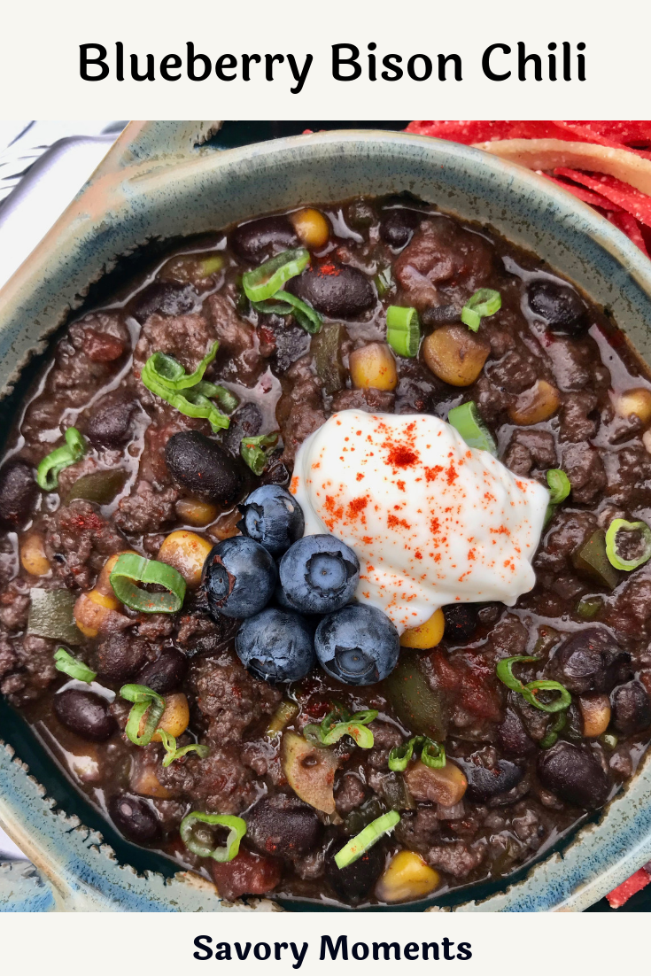 Savory Moments Blueberry bison chili