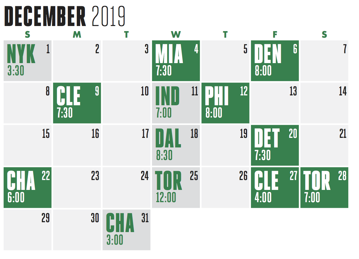 The full Boston Celtics 201920 season schedule has been released