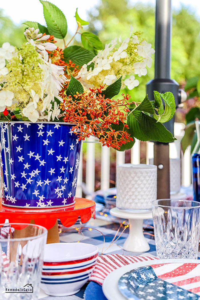 Red, White and Blue table