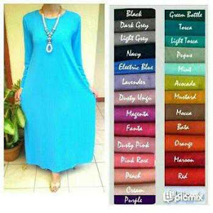 Gamis Muslimah Jersey Polos