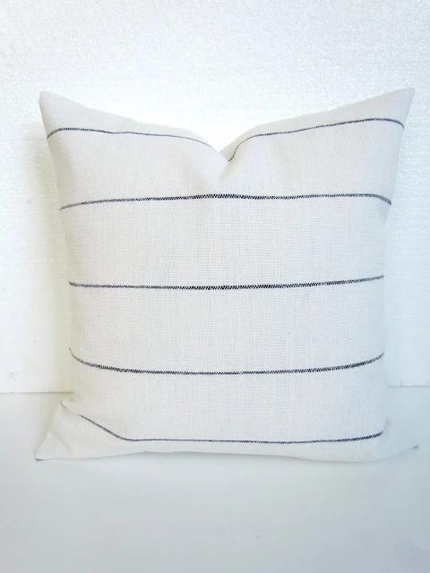 Black Ticking Stripe Throw Pillow Cover 18x18