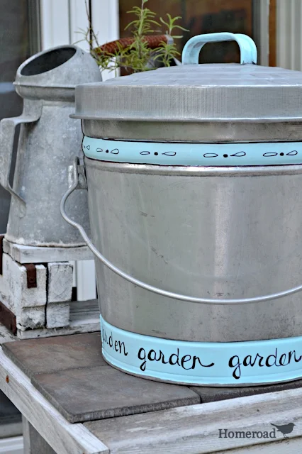 garbage can for soil and galvanized oil can