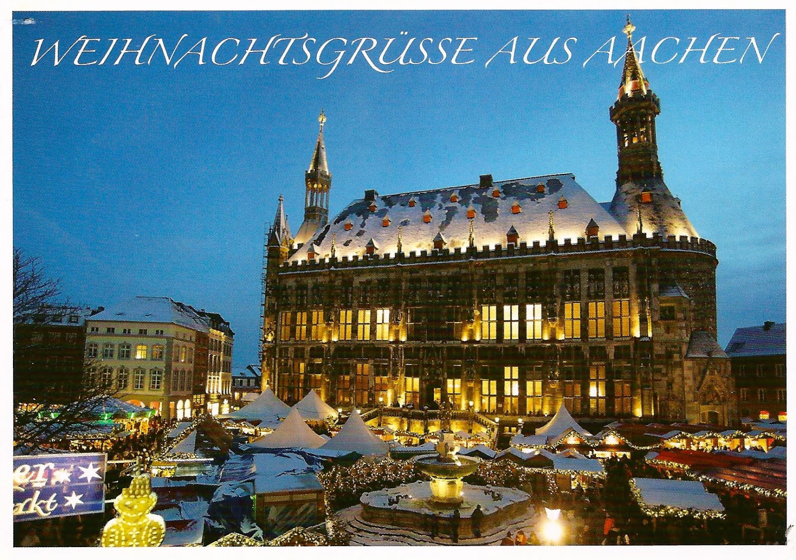 Weihnachten 2022 Aachen My Favorite Postcards Christmas Market at the Aachen Town Hall, Germany