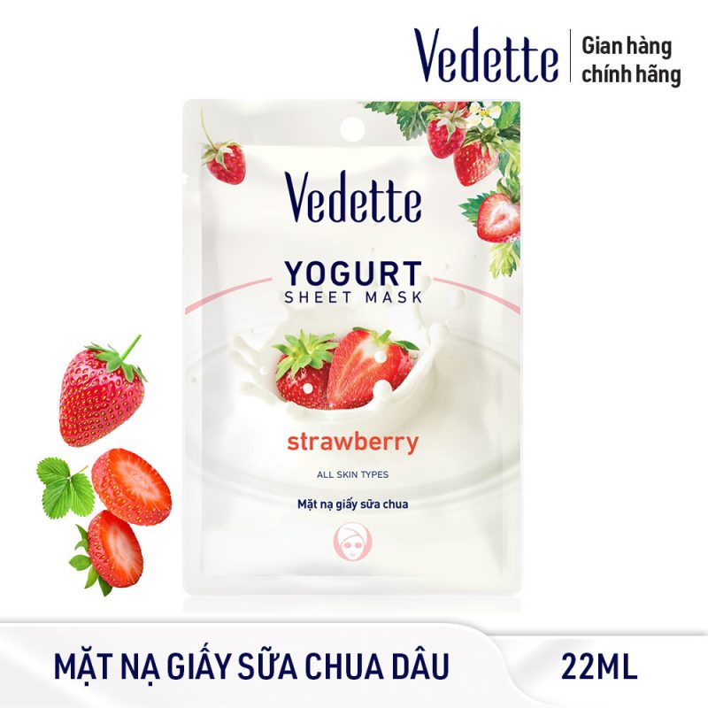 Mặt nạ giấy sữa chua Vedette Dâu Tây 22ml